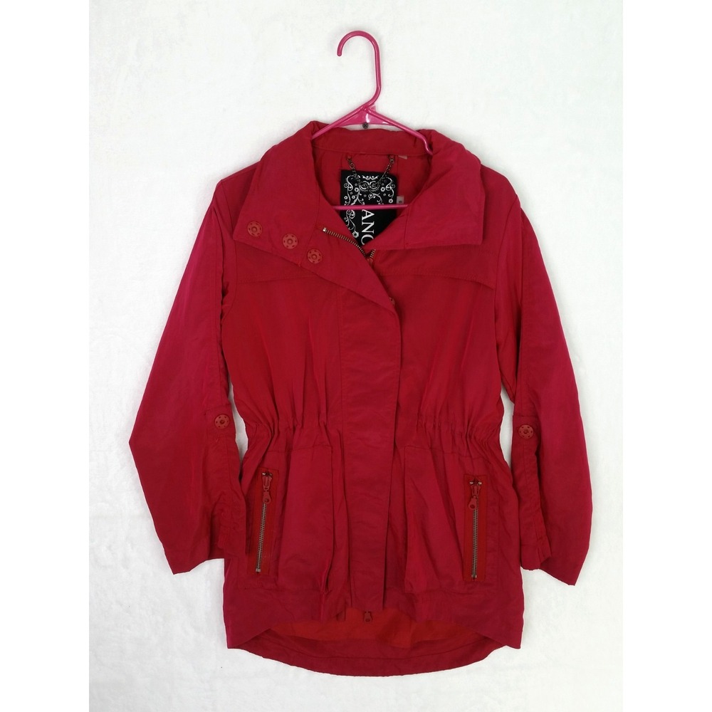 Women's Anorak Millard‎ Fillmore Wine Red Hooded Nylon Jacket Size Small S